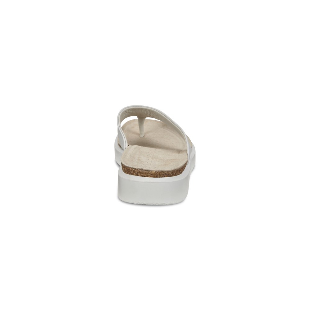Womens Sandals - ECCO Corksphere Thong - White - 3167AIHTC